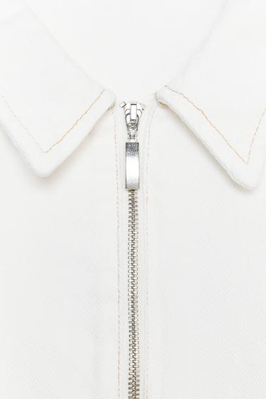 GILET BAS ÉLASTIQUE SURPIQÛRES - Écru de Zara - Image 7