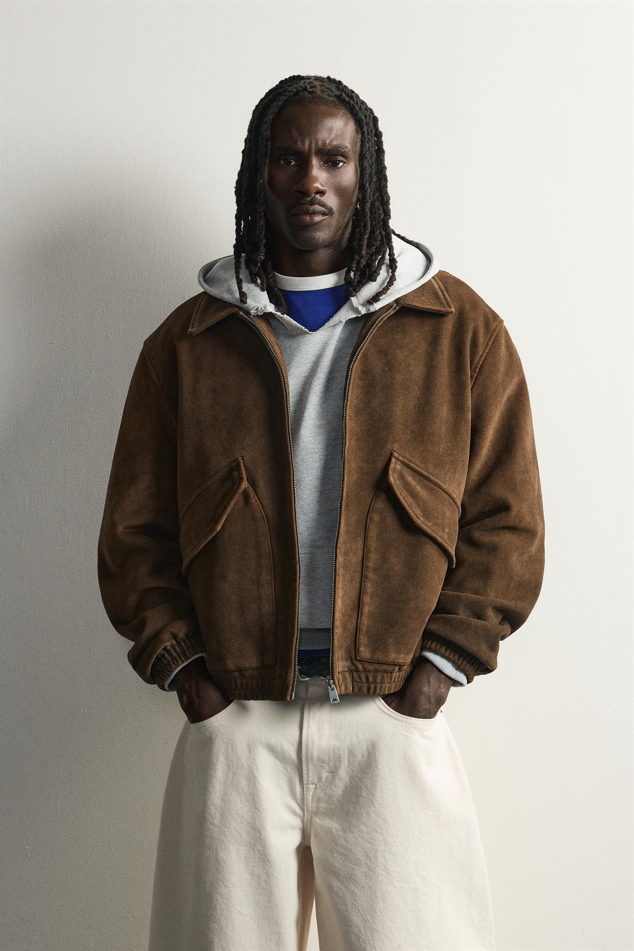 ウォッシュ フェイクスエードジャケット - ブラウン | ZARA Japan / 日本