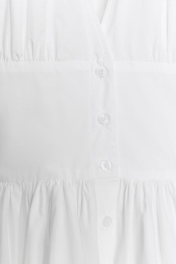 poplin mini dress zara POPLIN MINI DRESS - White