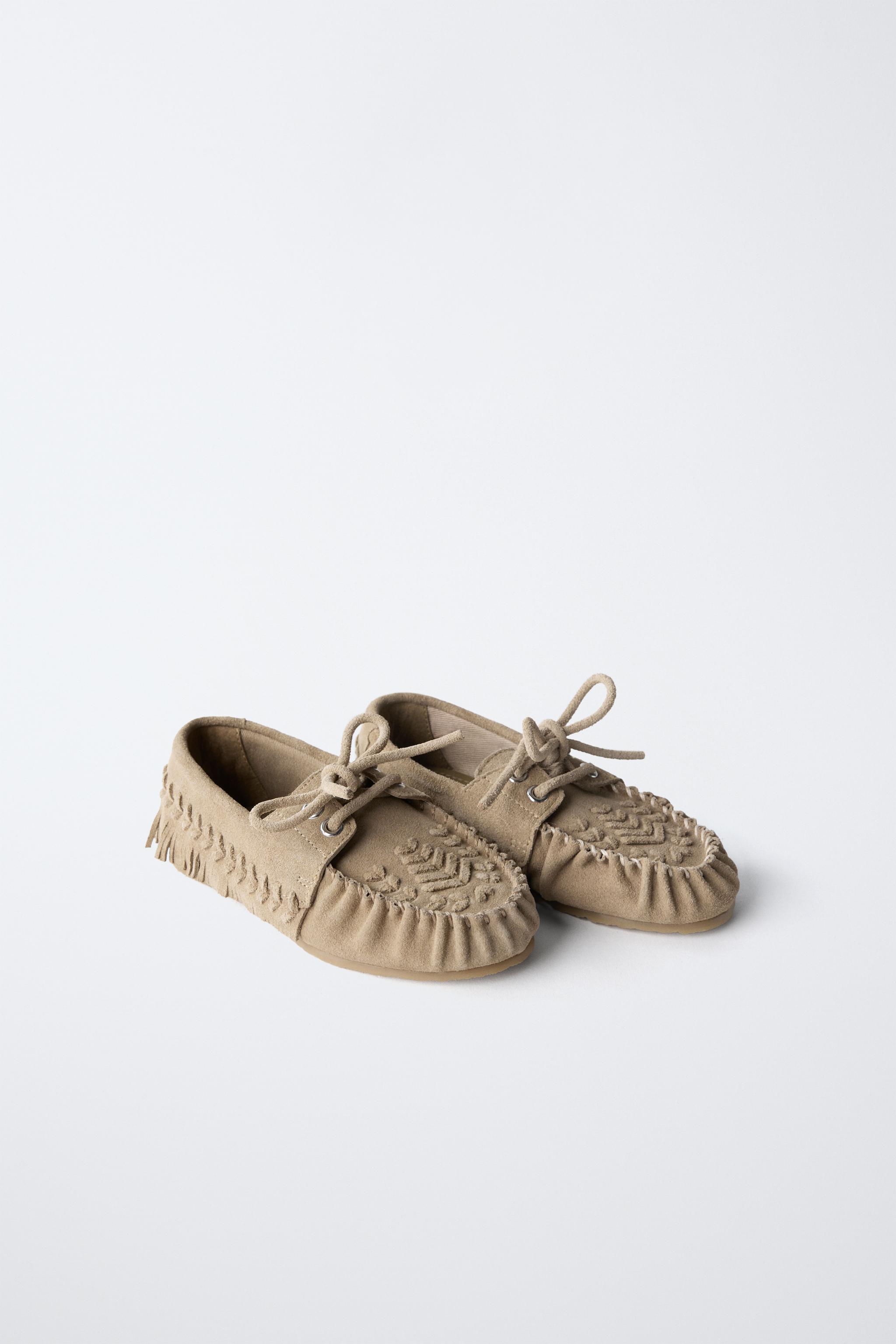 靴 zara brown vintage taste fringe loafer, zara brown vintage taste fringe loafer,