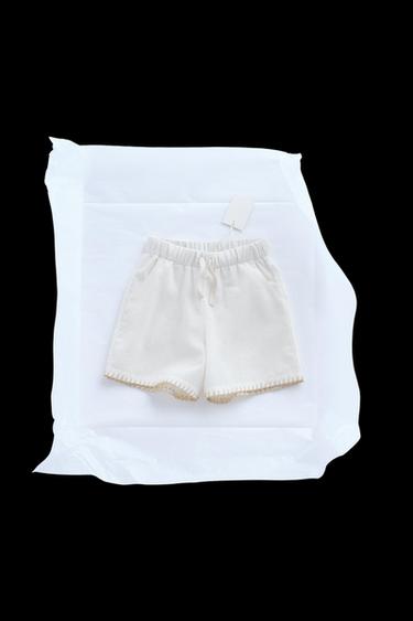 Zara ZARA TIMELESS - TOPSTITCH BERMUDA SHORTS - Ecru - Image 0