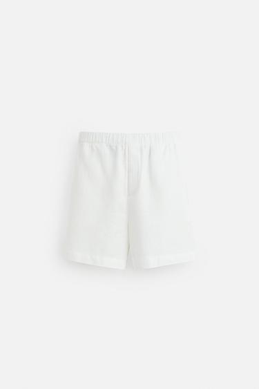 100% LINEN BERMUDA SHORTS - White by Zara - Image 5