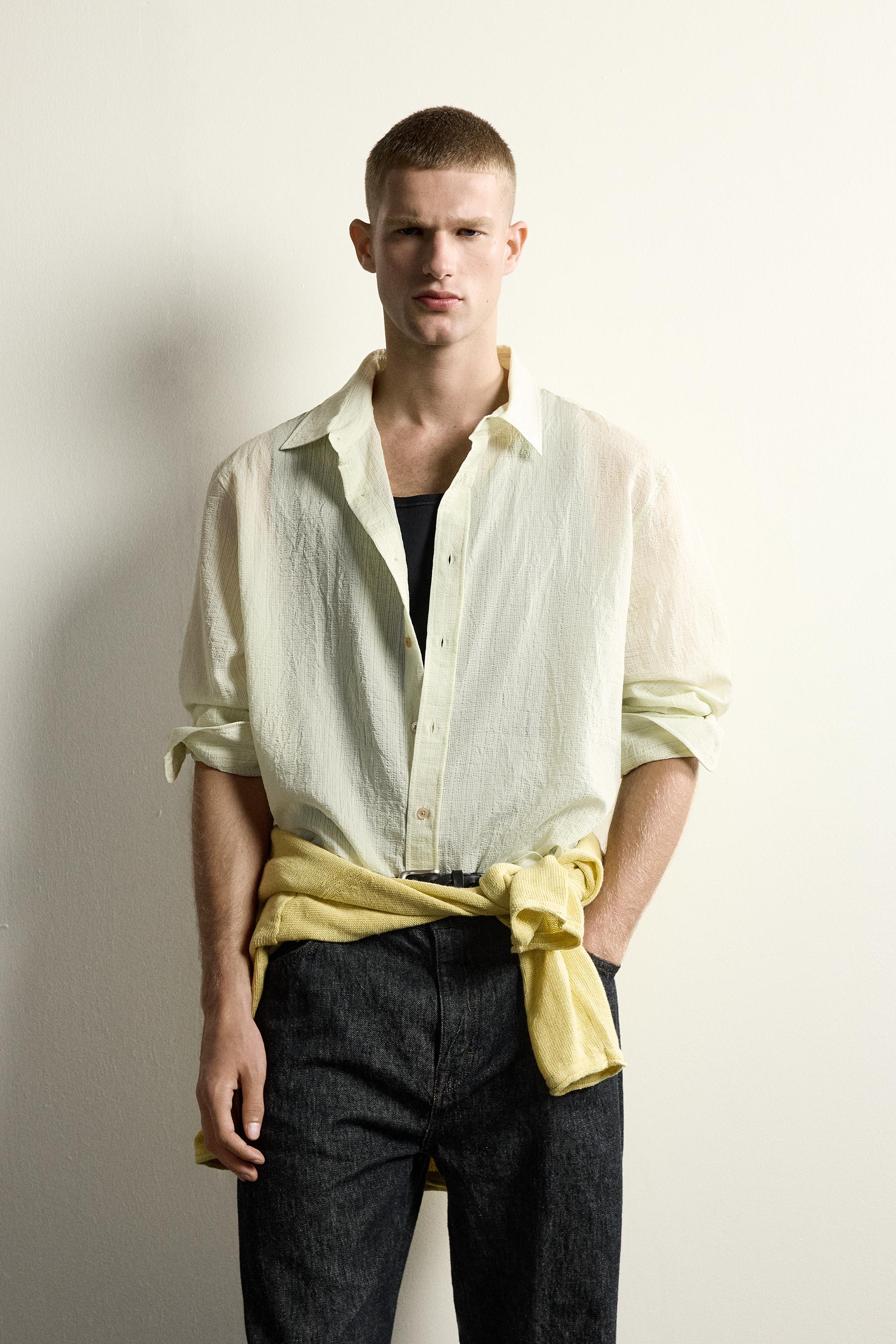 RELAXED FIT STRUCTURED FLOWY SHIRT