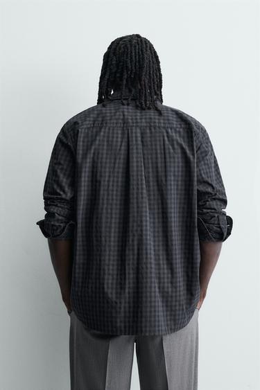 CHEMISE RELAXED FIT À CARREAUX - Bleu / Gris de Zara - Image 2