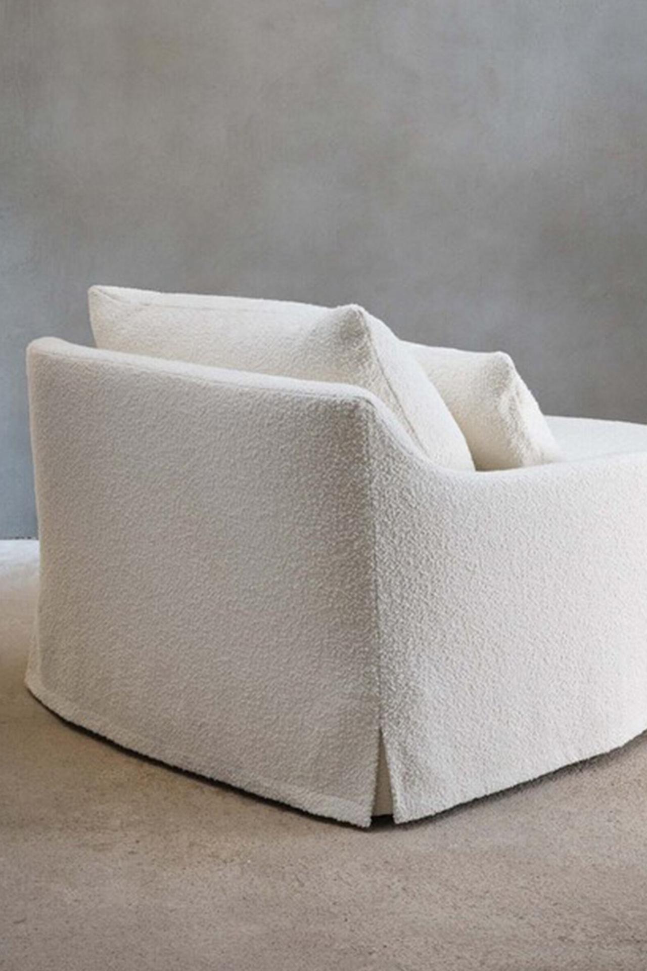 LOVESEAT 01 BOUCLÉ COVER — Ecru