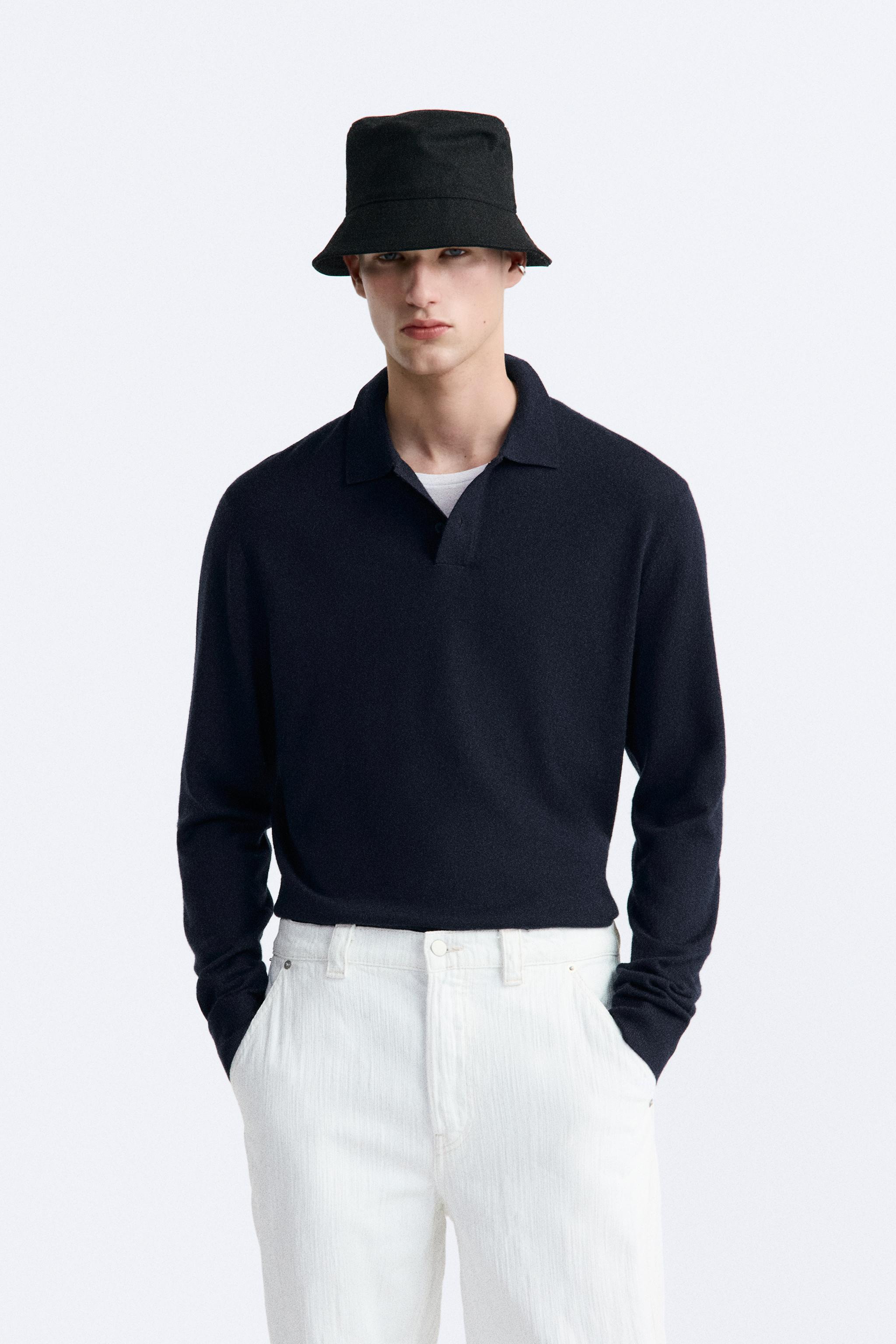 Zara hombre polos manga larga hot sale