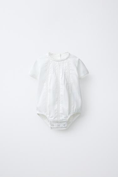 Pijama d'una peça brodat - Blanc de Zara