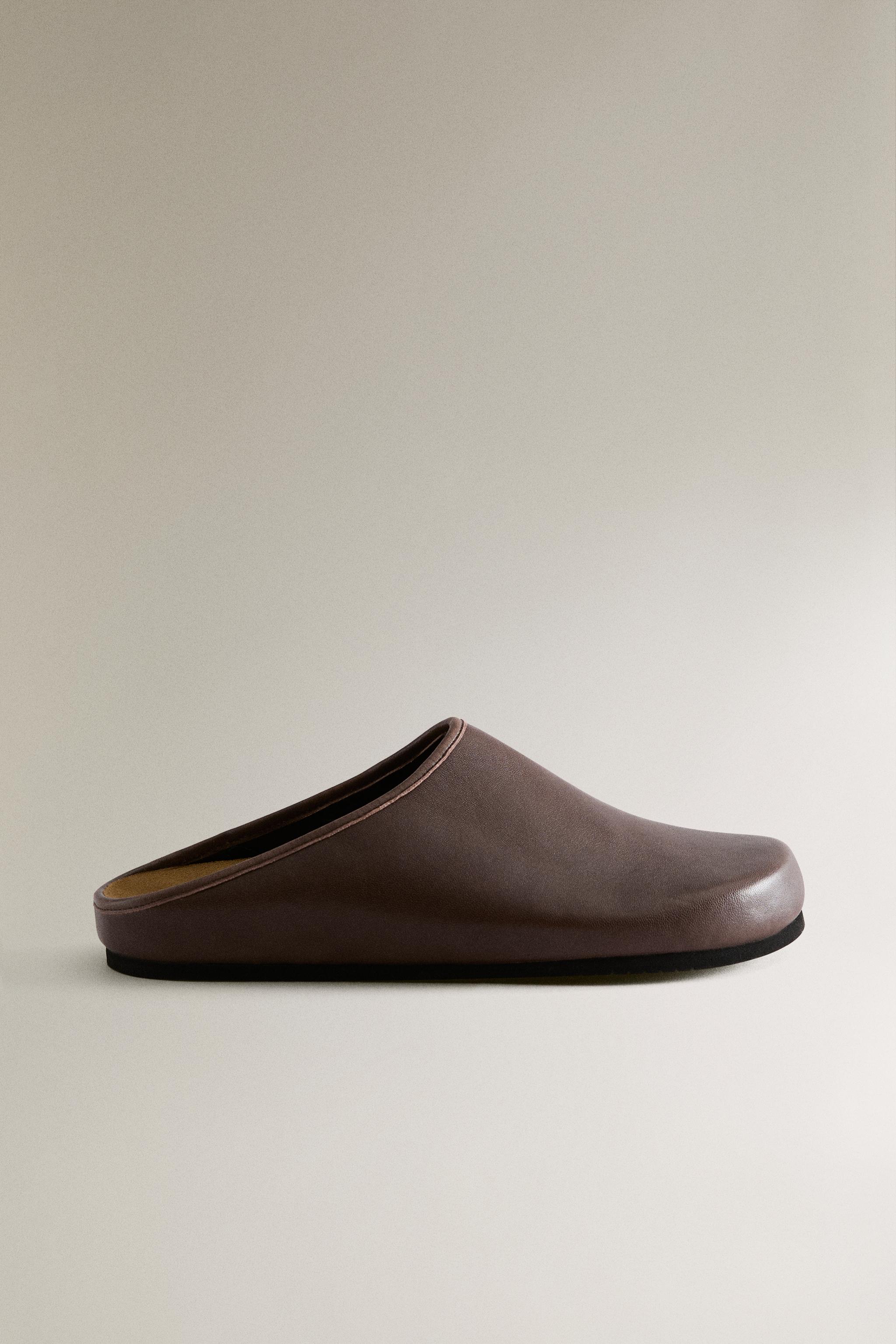 MINIMALIST LEATHER CLOGS - Chocolate Brown | ZARA United States