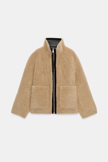 ZW COLLECTION FAUX SHEARLING DOUBLE-FACED JACKET - Mid-camel by Zara