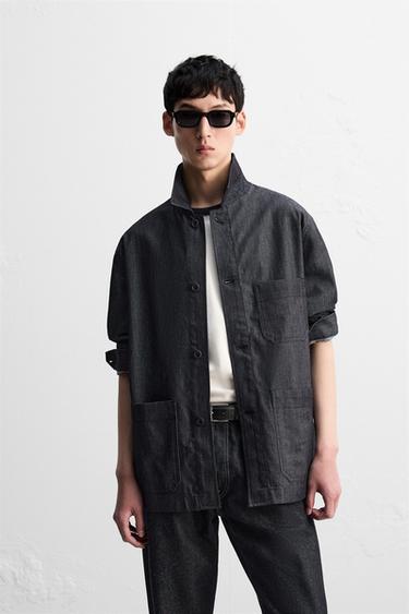 DENIM POCKET OVERSHIRT - Indigo by Zara