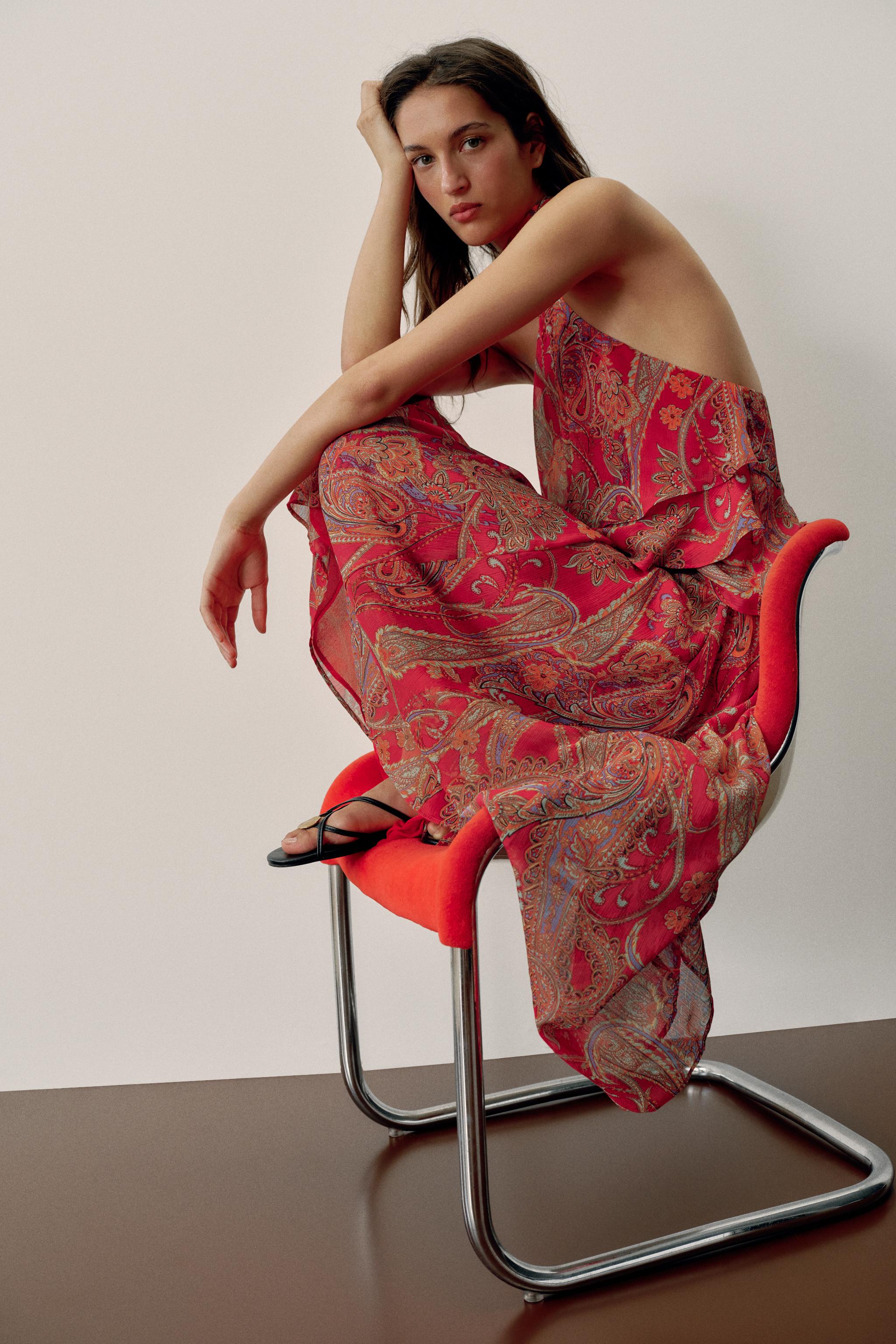 BELTED PRINTED SKIRT