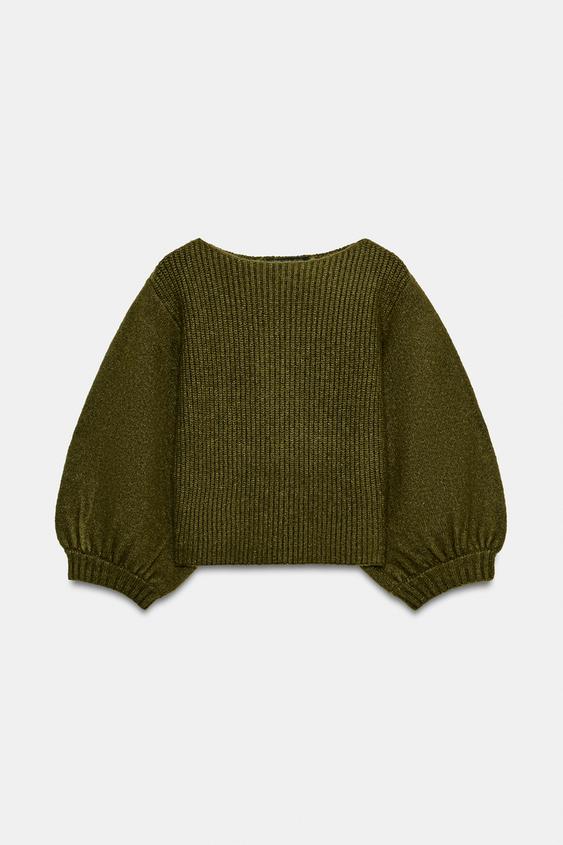 JERSEY PUNTO CROP - Verde gris de Zara - Imagen 0