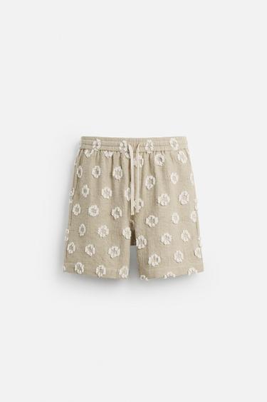 BERMUDA JACQUARD EN RELIEF - Beige de Zara - Image 4