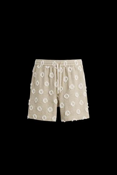 JACQUARD-BERMUDASHORTS MIT RELIEF - Beige von Zara - Bild 0