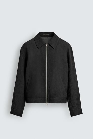 Zara IRREGULAR TEXTURED JACKET - Black