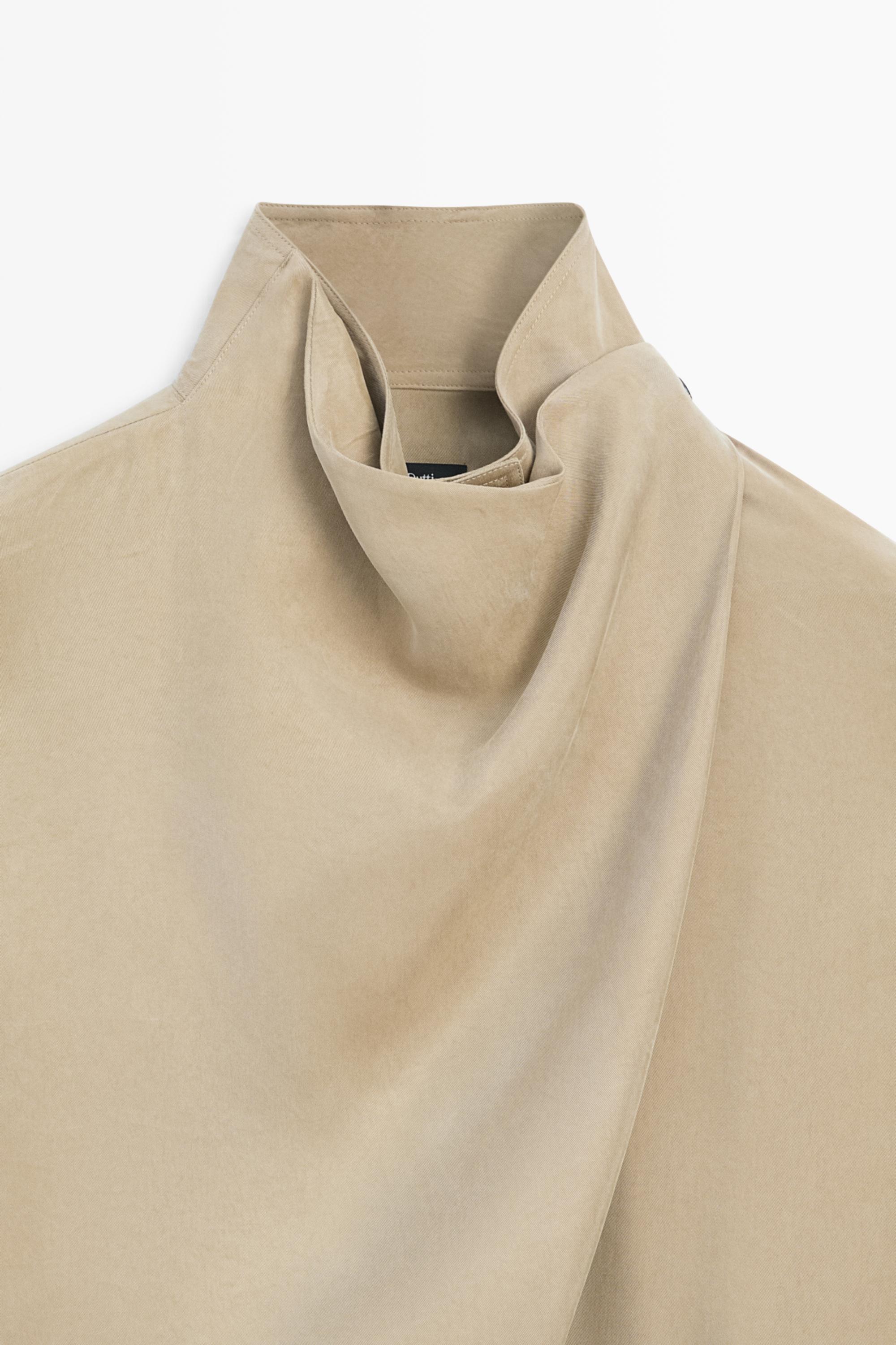 High neck wrap shirt
