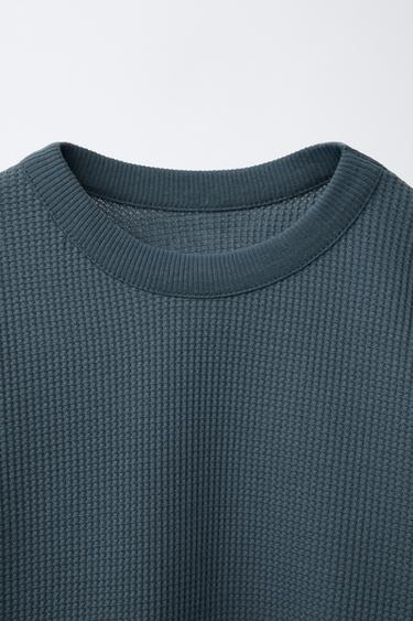 WAFFLE SWEATSHIRT WITH LABEL - Duck blue by Zara - Image 2
