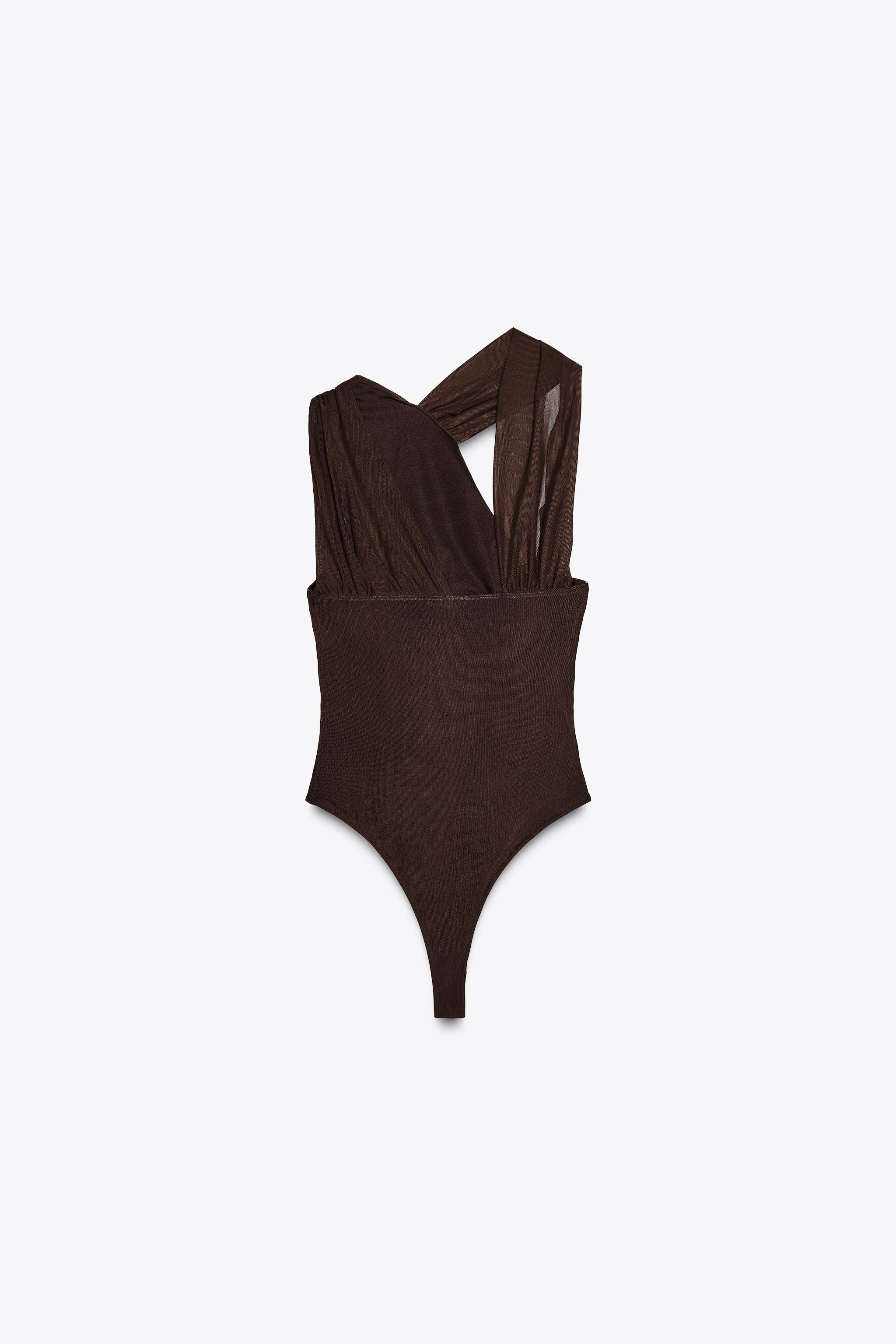 ワンピースその他 Tulle Stretch Bodysuit Cutout tulle bodysuit in black - Nensi Dojaka | Mytheresa