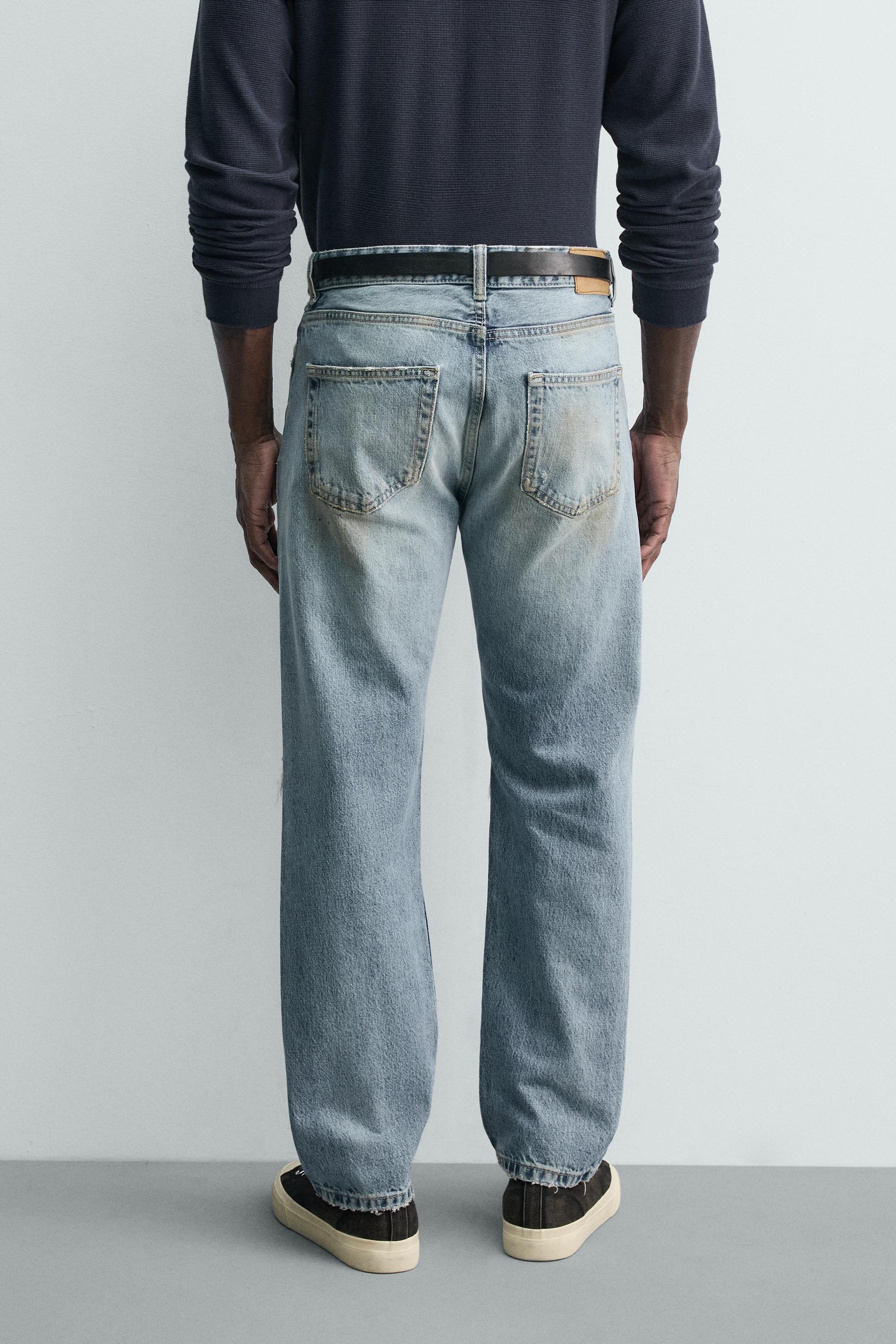 REGULAR FIT VINTAGE RIPPED JEANS