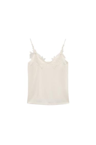 LACE-TRIMMED CAMISOLE TOP