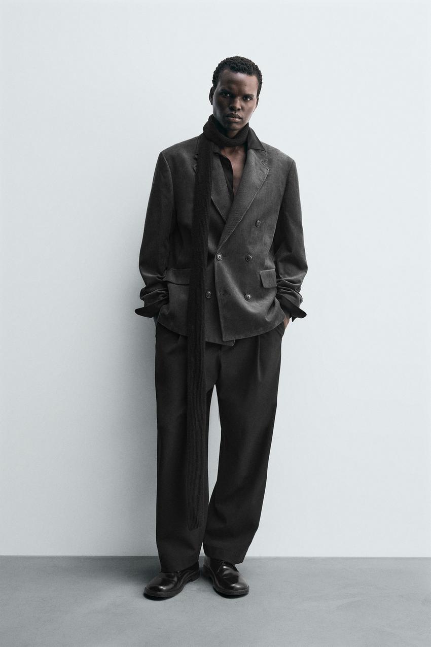 DOUBLE-BREASTED CORDUROY BLAZER