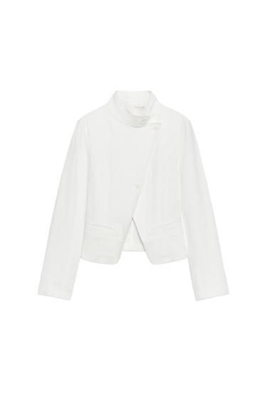 CHAMARRA CRUZADA RAMIO - Blanco de Zara