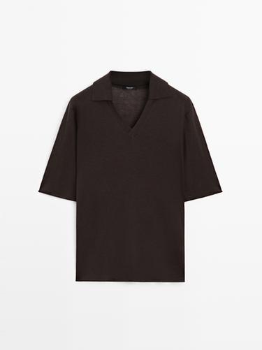 Pull oversize en maille de laine et soie - Marron de Zara - Image 0