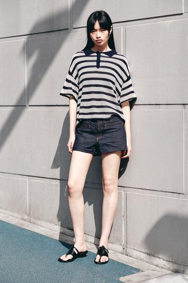 Zara 真皮低跟帶扣涼鞋 - 黑色