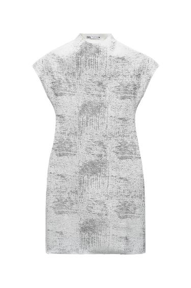 SHORT STRETCH KNIT METALLIC DRESS