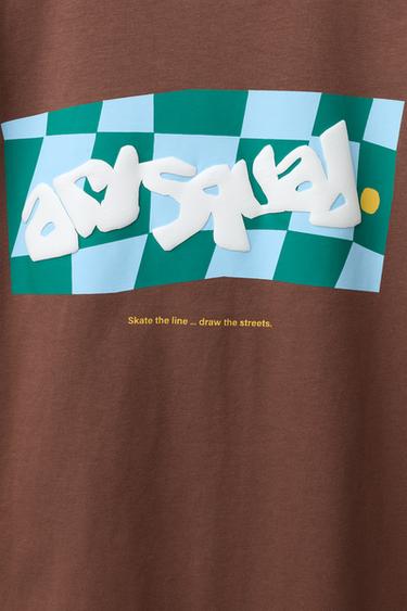 GRAPHIC PRINT T-SHIRT - Brown by Zara - Image 3