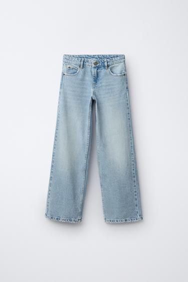 JEANS WIDE LEG ESTRELLAS - Azul de Zara - Imagen 0
