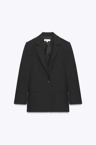 Zara OPEN BACK TIE BLAZER - Black - Image 0