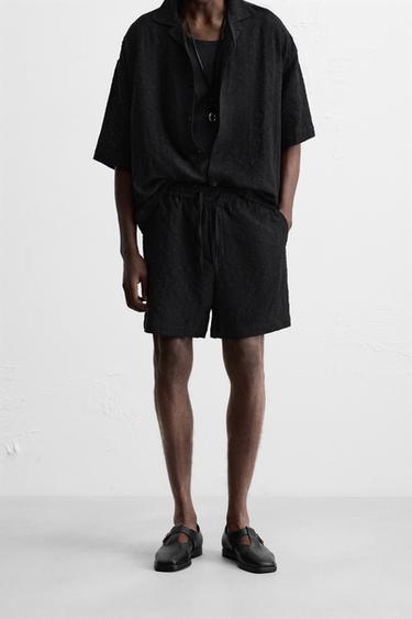 BERMUDA RELAXED FIT JACQUARD - Noir de Zara - Image 1