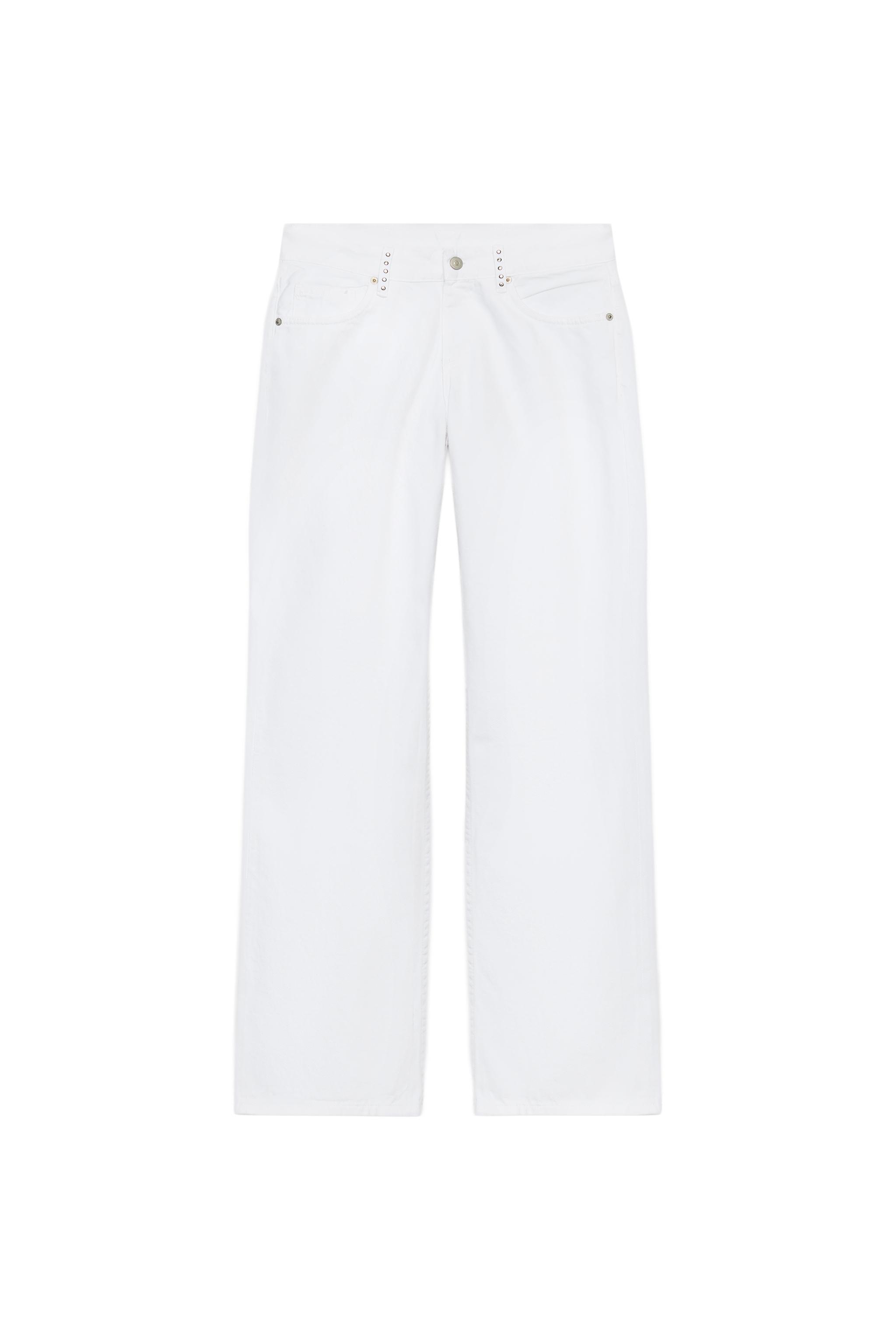 TRF スタッズ ローライズ ワイドレッグデニムパンツ - ホワイト | ZARA