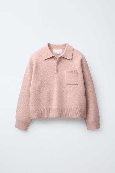ÁO LEN DỆT KIM POLO - Màu hồng vỏ đỗ từ Zara