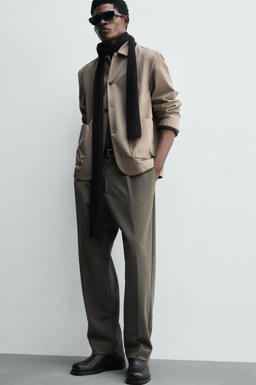 PANTALON FLUIDE COUPE DROITE - Kaki foncé de Zara - Image 4