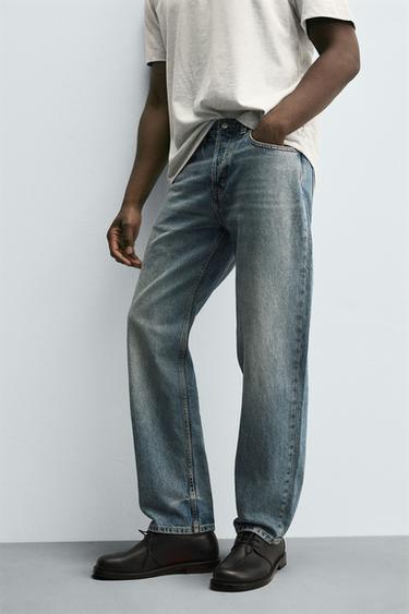 STRAIGHT FIT JEANS - Mid-blue by Zara - Image 4