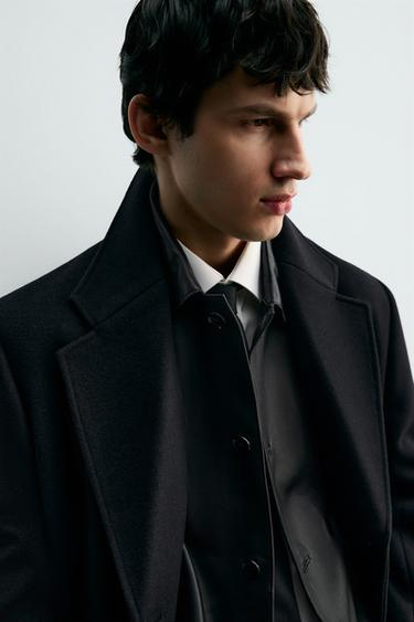 MANTEAU CROISÉ AVEC LAINE - Noir de Zara - Image 5