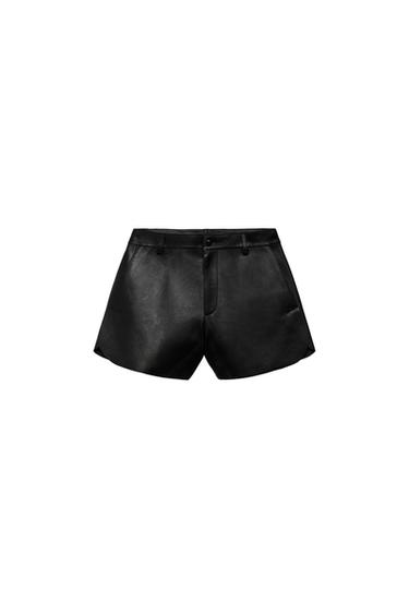 ZW COLLECTION LIMITED EDITION LEATHER SHORTS - Black by Zara