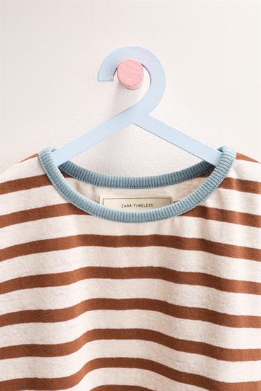 T-SHIRT RAYURES COTON LIN ZARA TIMELESS - Beige clair de Zara - Image 2