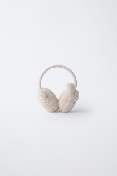 FAUX SHEARLING SHEEP EARMUFFS - Ecru by Zara - Image 1