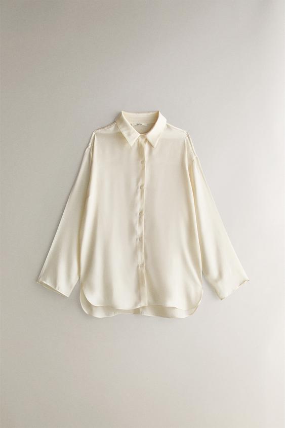 SILK SHIRT Ecru ZARA Canada