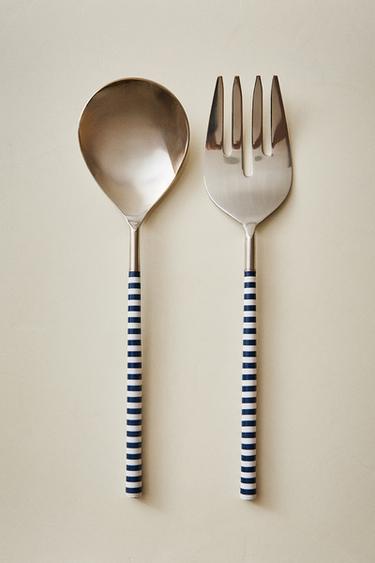 ENSEMBLE COUVERTS À SALADE (LOT DE 2) - Bleu / Blanc de Zara - Image 5