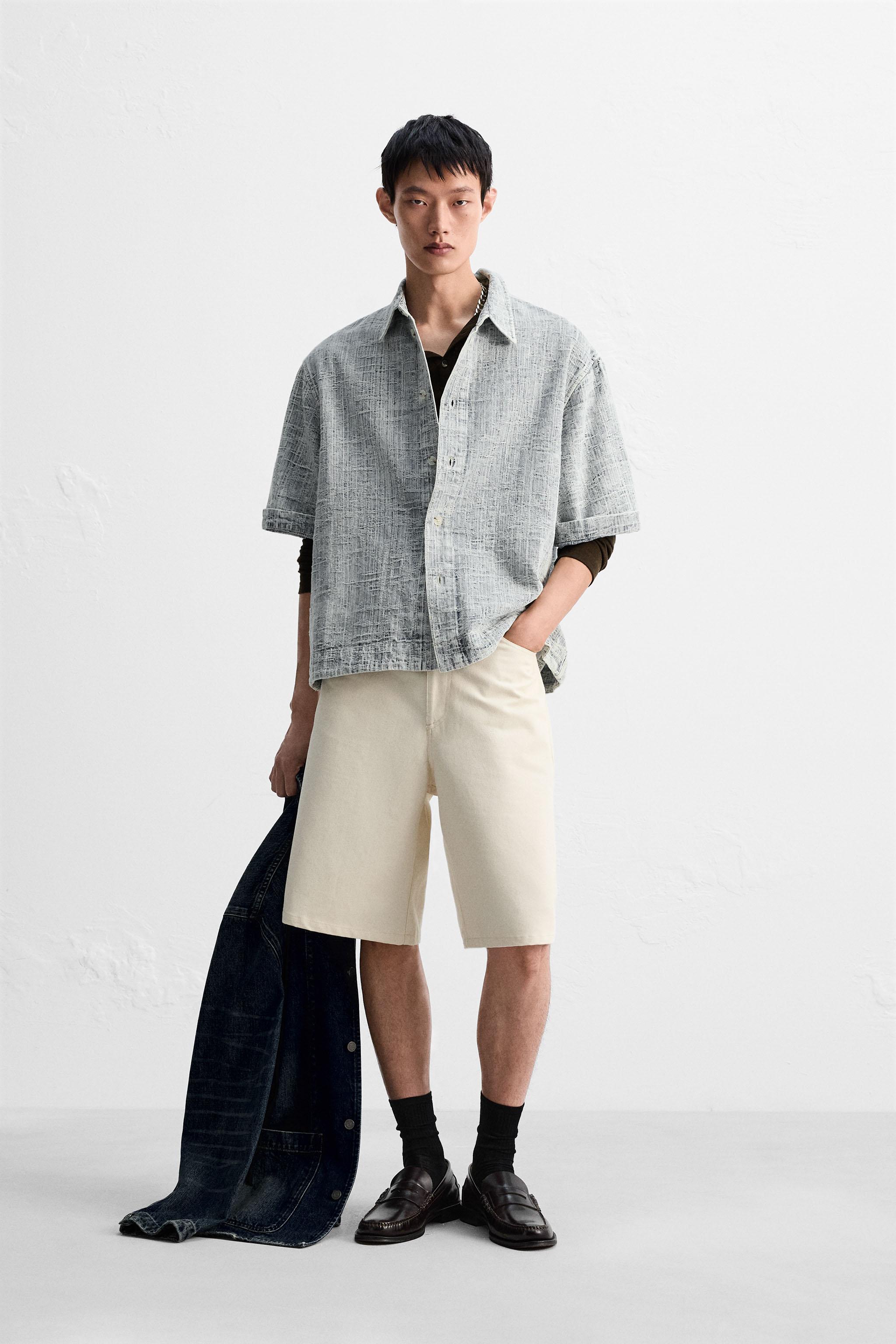 ZARA シャイニー生地シャツ　新品 02225815975-p.jpg?ts=