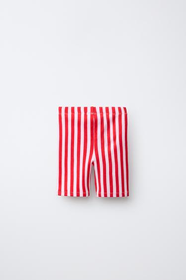 LEGGING DE CYCLISTE À RAYURES BRODÉ HELLO KITTY © SANRIO - Rouge de Zara - Image 1