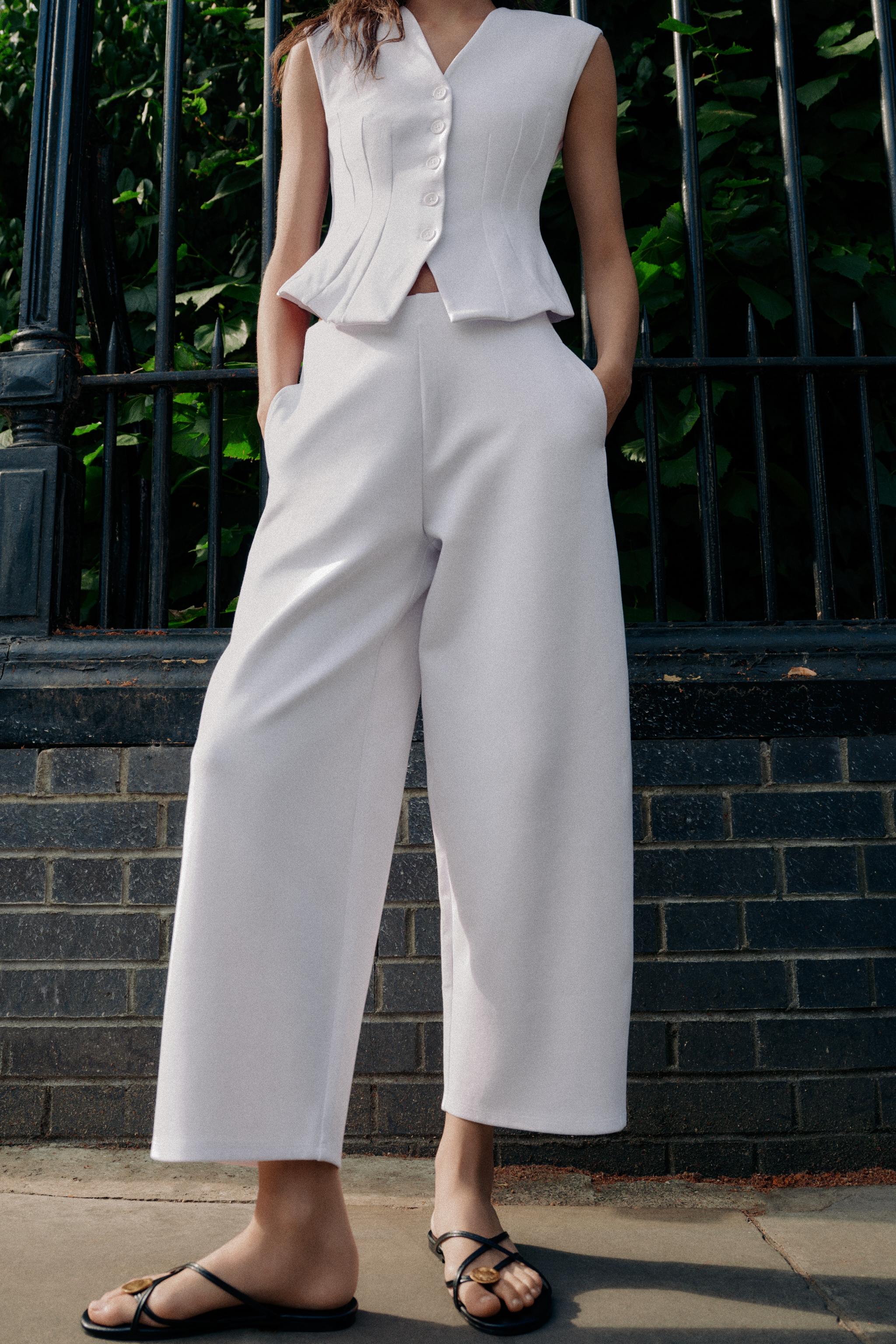INTERLOCK BALLOON PANTS — White