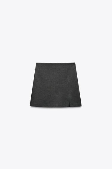 Zara SLIT HEM SKORT - Anthracite grey - Image 0