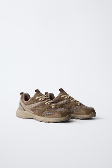 TECHNICAL MESH SNEAKERS — Brown 2