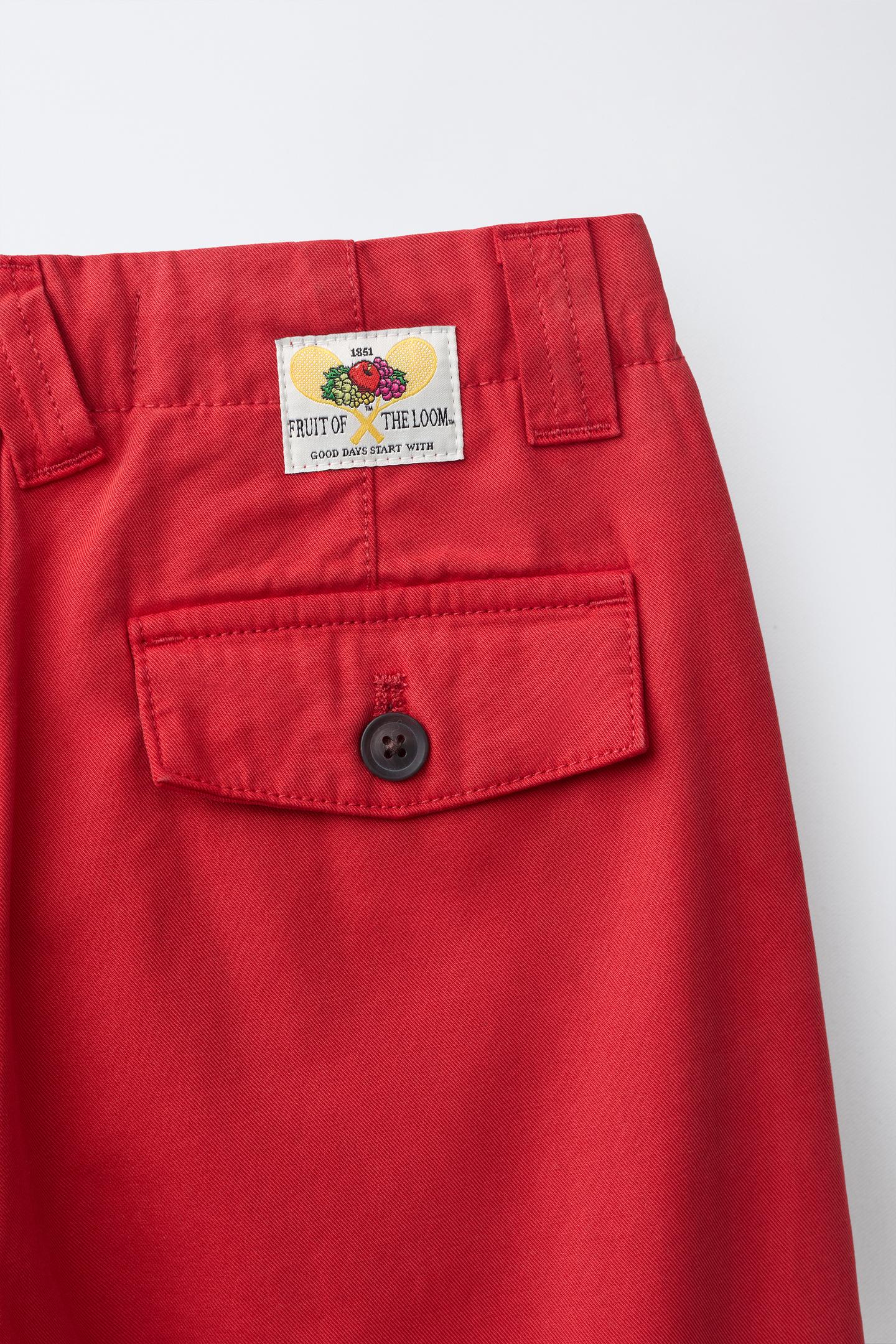 Детские брюки Zara Fruit OF the Loom™ Chino, цвет: Красный — фото 4