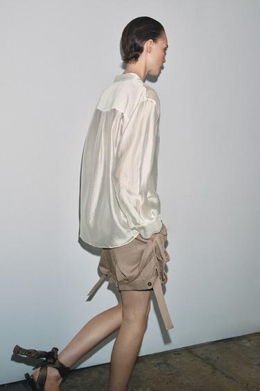 CHEMISE FLUIDE ZW COLLECTION - Blanc cassé de Zara - Image 3